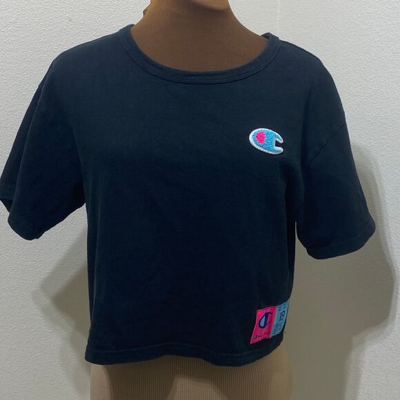 Champion Heritage Reverse Weave Womens Crop T-Shirt Size Small - Picture 1 of 6